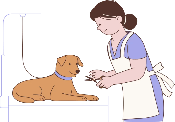 Home image by Pet's Place Grooming Professional dog grooming illustration