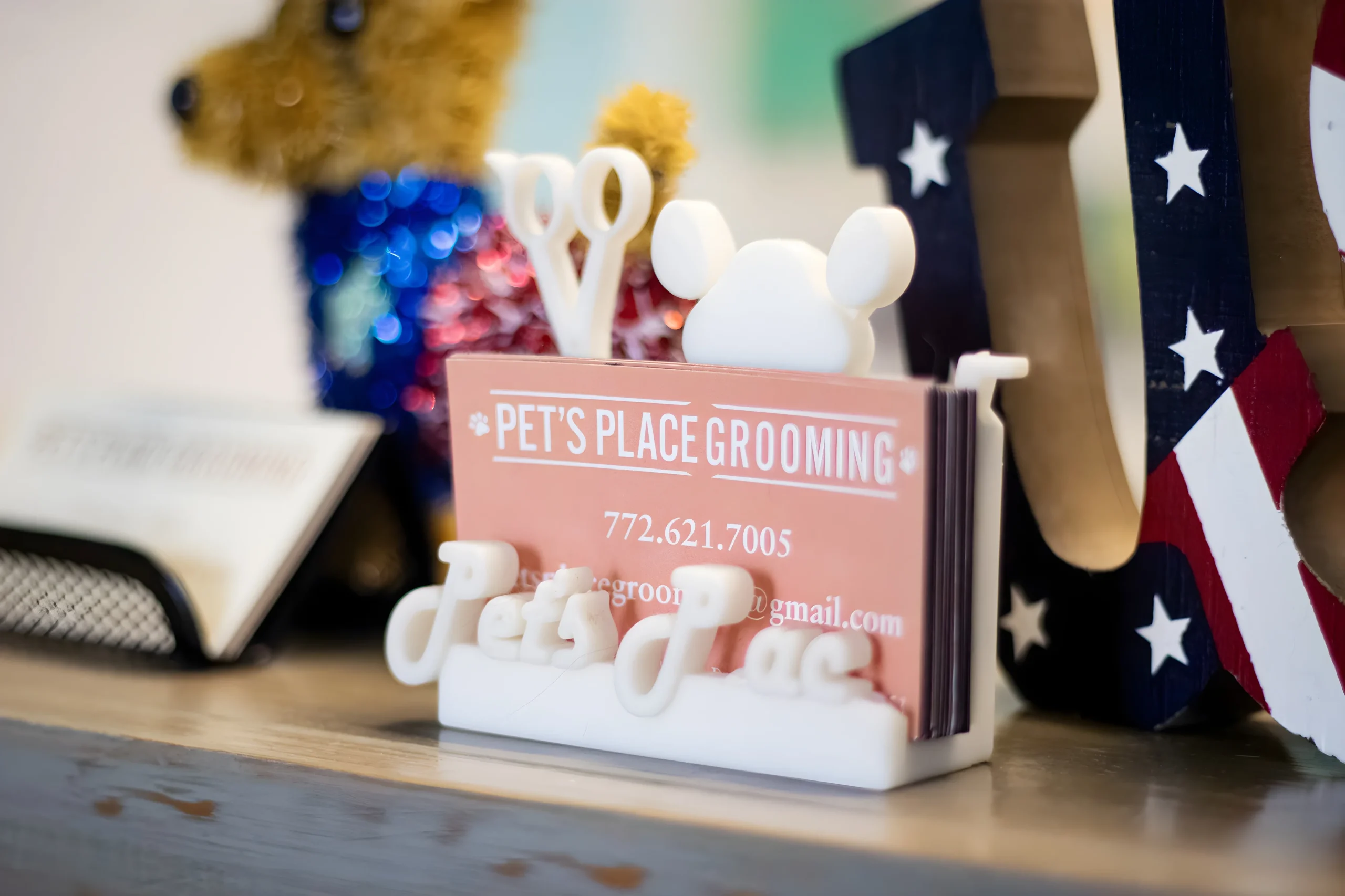 Pet's Place Grooming business card holder