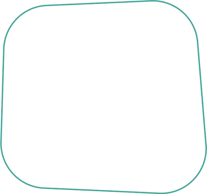Home teal rounded square outline frame